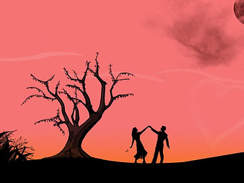 Dancing, couple, abstract, dance, sunset HD wallpaper