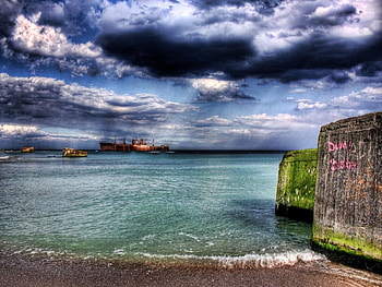 Costinestis shipwreck, costinestis, shipwreck HD wallpaper