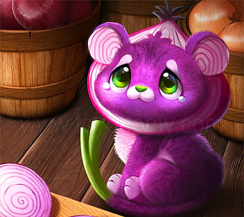 Lionion, lion, creature, purple, onion, fantasy, piper thibodeau HD wallpaper