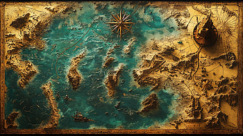 Explore a Stunning Fantasy Map - Ultra, fantasy map, map, island, ocean, compass HD wallpaper