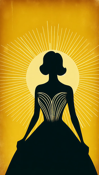 Elegant Silhouette Sunrise, silhouette, dress, vintage, yellow HD phone wallpaper