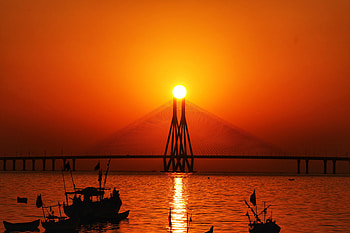 Mahim Beach , sunset, nature HD wallpaper