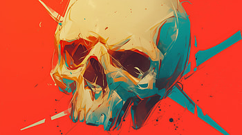 Artistic Skull and Crossbones, skull, skull and crossbones, artistic, digital, illustration HD wallpaper