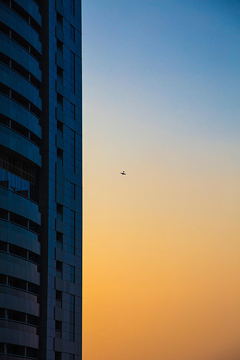 Dawn, Skyscraper, Minimalism, Plane, Airplane HD phone wallpaper