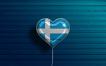 I Love Calais, , realistic balloons, blue wooden background, Day of Calais, french cities, flag of Calais, France, balloon with flag, Calais flag, Calais HD wallpaper