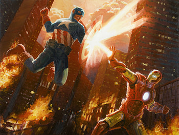 Iron Man Vs Captain America, iron-man, captain-america, superheroes, artist, artwork, digital-art HD wallpaper