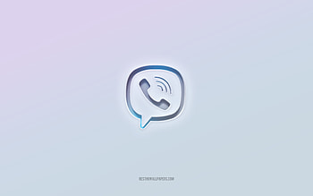 Viber logo, cut out 3d text, white background, Viber 3d logo, Viber emblem, Viber, embossed logo, Viber 3d emblem HD wallpaper