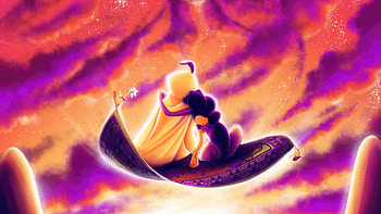 Aladdin And Jasmine, jasmine, aladdin, cartoons, artist, artwork, digital-art HD wallpaper