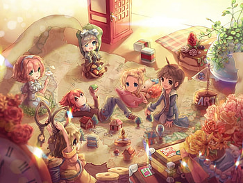 Chibi Room, frineds, orginal, chibi, room, cute, indoor HD wallpaper