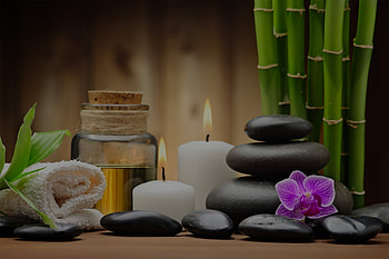 Spa - set, Massage, Candles, Oil, Rocks, Bamboo, Orchids HD wallpaper