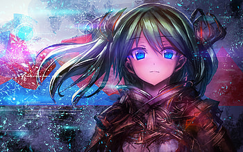 Hatsune Miku, digital art, Vocaloid, manga, Vocaloid characters, space, Hatsune Miku Vocaloid HD wallpaper