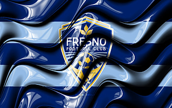 Fresno FC flag, , blue 3D waves, USL, american soccer team, Fresno FC logo, football, soccer, Fresno FC HD wallpaper