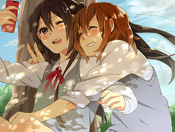 Nakano Azuza Hirasawa Yui, foto, abraso, yui, azuza HD wallpaper