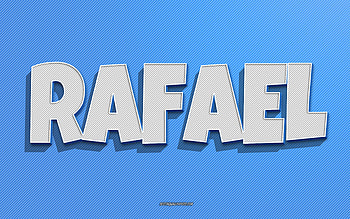 Rafael, blue lines background, with names, Rafael name, male names, Rafael greeting card, line art, with Rafael name HD wallpaper