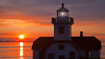 Nature, Sunset, Sea, Sun, Shine, Light, Pointer, Lighthouse HD wallpaper