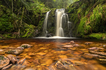 Muckenloch Waterfall, Germany (Black Forest), germany, waterfall, nature, forest HD wallpaper