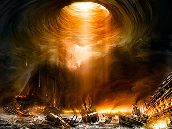 Troubles in the sea, sea, ship, terror, light, cool, water, catastrophe HD wallpaper