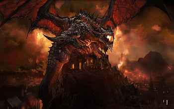 Video Game World Of Warcraft Dragon Sky Fire Deathwing HD wallpaper
