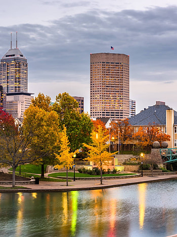 Indianapolis Skyline, Financial center, National Bank of Indianapolis, Urban hub HD phone wallpaper