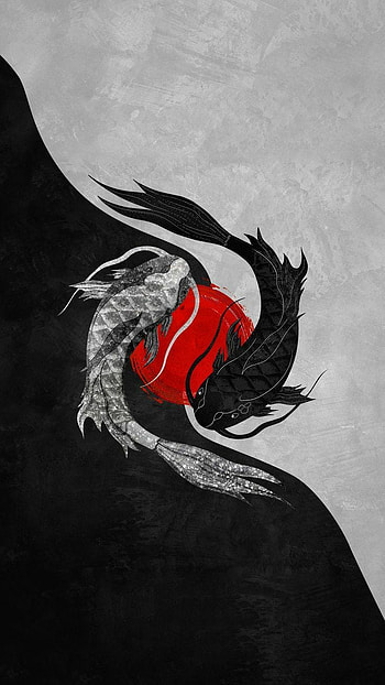 Yin and yang Pattern, art, painting HD phone wallpaper