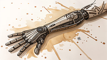 : Cybernetic Arm — Brushed Metal Prosthetic HD wallpaper