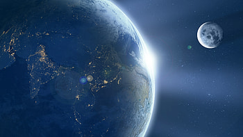 Universe, Shine, Light, Land, Earth, Flash, Planet HD wallpaper