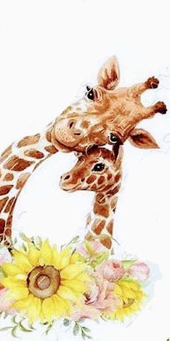 Giraffes, giraffe, animal, cute, flower HD phone wallpaper