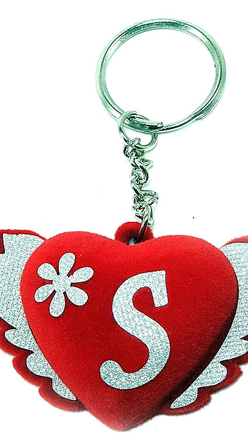 S Name Letter, Red Heart HD phone wallpaper