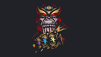 Thanos Dark Minimal , thanos, supervillain, superheroes, minimalism, minimalist, artist, artwork, digital-art HD wallpaper