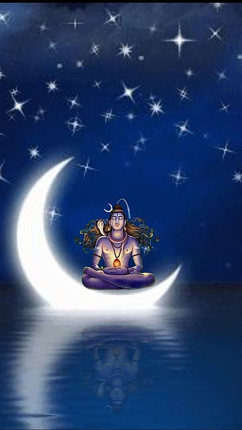Shiva , Beautiful, Moon Shape, background HD phone wallpaper
