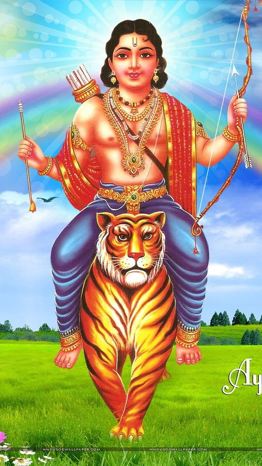 Ayyappan , Lord Kartikeya, Tiger HD phone wallpaper