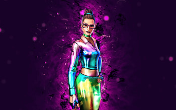Holo Foil Jennnifer Walters, , violet neon lights, Fortnite Battle Royale, Fortnite characters, Holo Foil Jennnifer Walters Skin, Fortnite, Holo Foil Jennnifer Walters Fortnite HD wallpaper