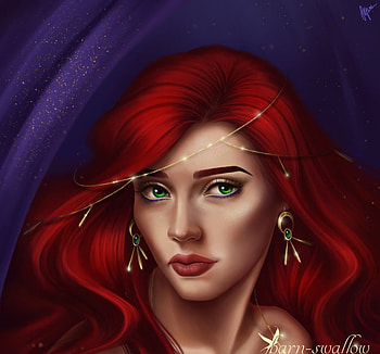 Cyana, barn swallow, jewel, fantasy, face, redhead, girl, luminos HD wallpaper