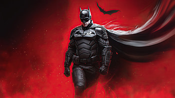 Batman Red Skyline Showdown, batman, superheroes, digital-art, artwork, ai, art HD wallpaper