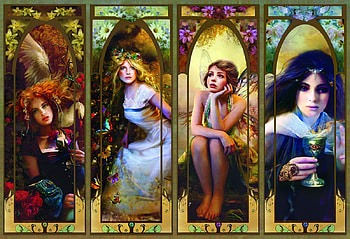 Fantasy girls, girl, fantasy, melanie delon, collage HD wallpaper