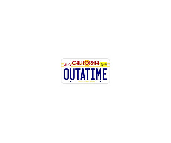 OUTATIME, Backtothefuture, Delorean, Mcfly, Doc, Marty, Plate HD wallpaper