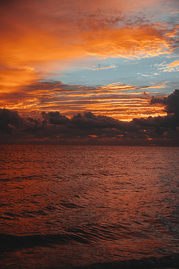Nature, Sunset, Sky, Sea, Clouds, Waves, Horizon, Ripples, Ripple HD phone wallpaper