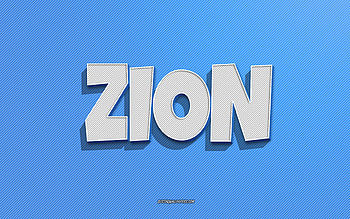 Zion, blue lines background, with names, Zion name, male names, Zion greeting card, line art, with Zion name HD wallpaper