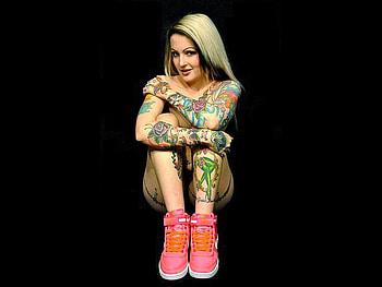 Tattooed Lady, lady, beautiful, tattooed HD wallpaper