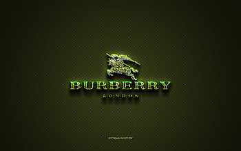 Burberry logo, green creative logo, floral art logo, Burberry emblem, green carbon fiber texture, Burberry, creative art HD wallpaper