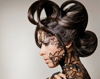 Artistic woman, lace, model, hairstyle, woman HD wallpaper