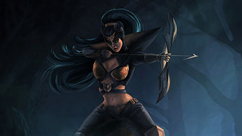 Warrior Girl With Archer Arrow, artist, artwork, behance HD wallpaper