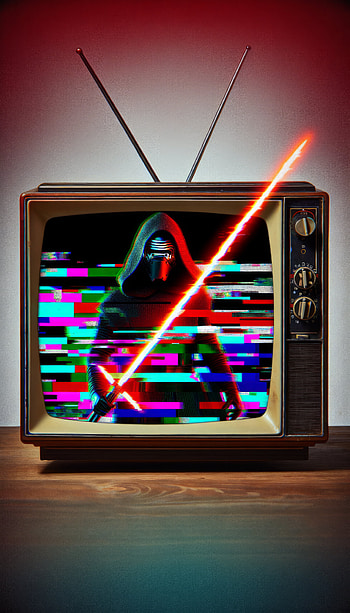 Sith Lord Retro TV , Sith (Star Wars), vintage TV, Kylo Ren, glitch art, lightsaber HD phone wallpaper