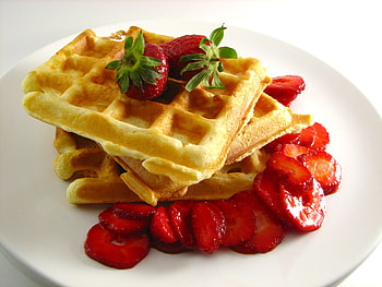 waffle , Appetizing treat, Tasty breakfast, Crispy delight HD wallpaper