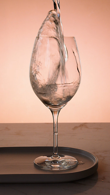 Pouring water, Glass close-up, stock video, Wineglass HD phone wallpaper