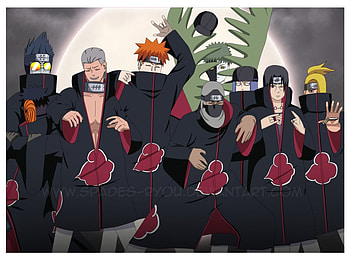 akatsuki gangsters, hidan, itachi, deidara, kisame HD wallpaper