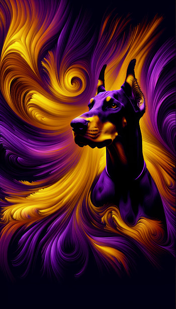 Majestic Doberman Art , dog, Digital Art, Abstract, colorful HD phone wallpaper