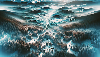 Winter Wonderland: Snowy Forest Aerial, winter, snowy forest, aerial, winter landscape, mountain HD wallpaper