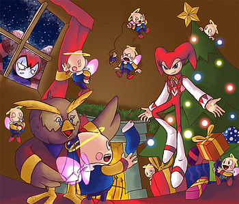 Christmas Nights, nightopians, christmas, mr owl, riala, nights, tree HD wallpaper
