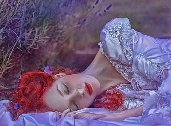 Sleeping Beauty, Woman, Redhead, pretty, Beauty HD wallpaper